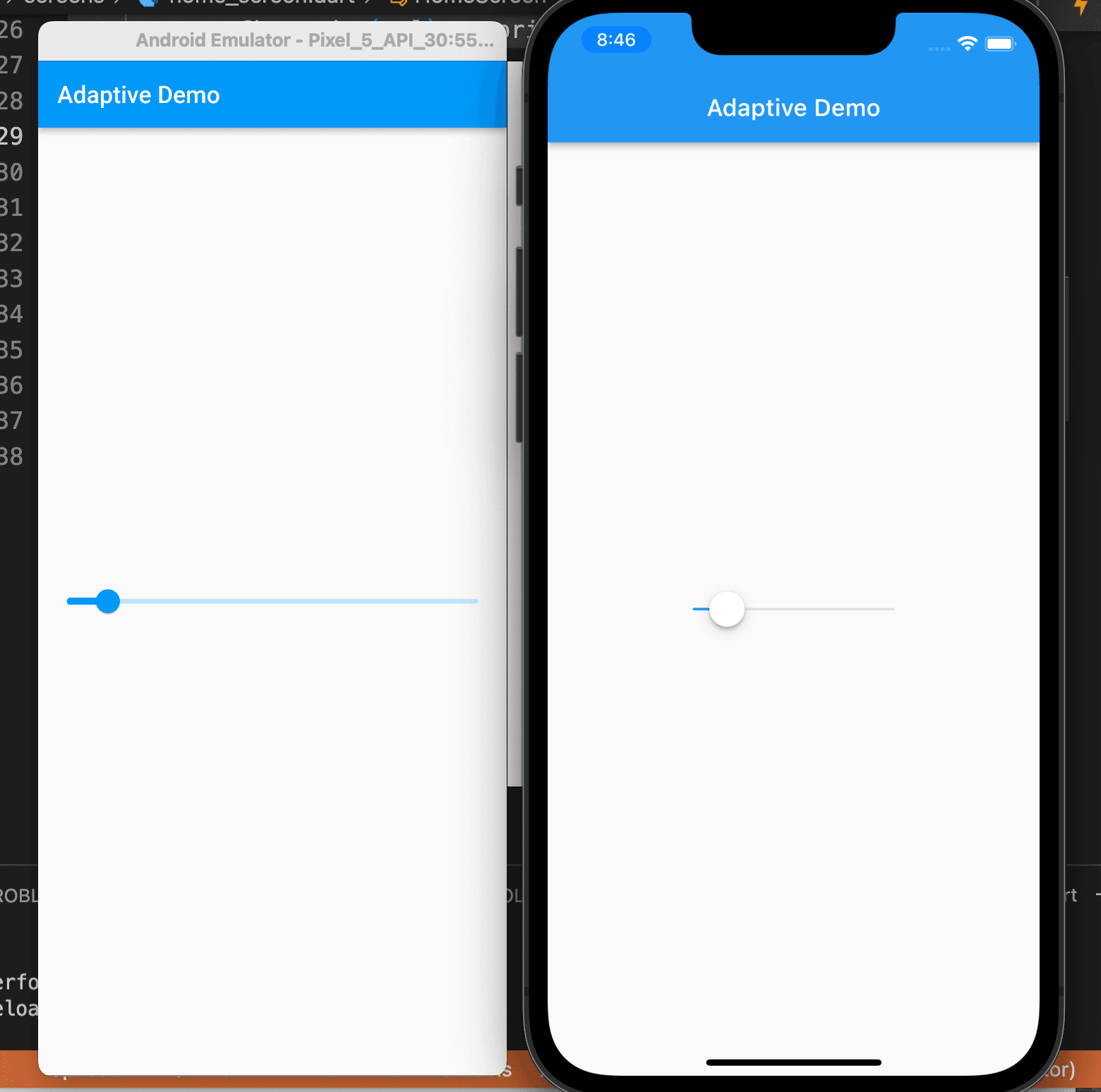 Material and Cupertino version of a Slider.png